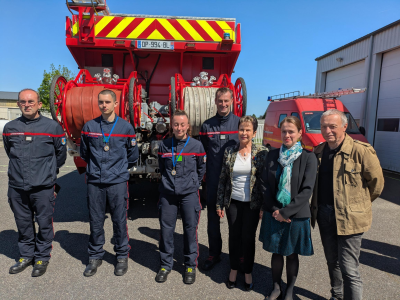 Les jeunes sapeurs-pompiers rassemblés au SDIS de Bordères sur l' Echez